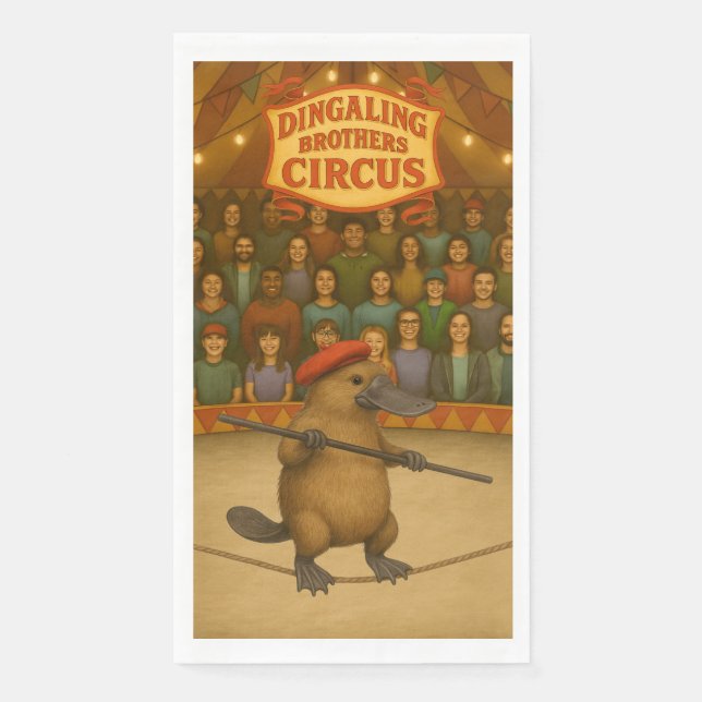 Platypus on a tightrope napkin (Front)