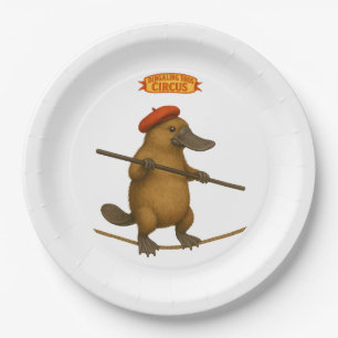 Platypus on a tightrope paper plate