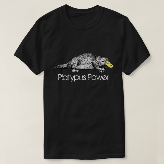 Platypus Power Australian Monotreme Individuality T-Shirt (Design Front)