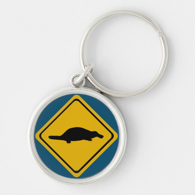 platypus road sign keychain (Front)