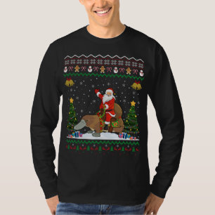 Platypus Ugly Xmas Gift Santa Riding Platypus Chri T-Shirt