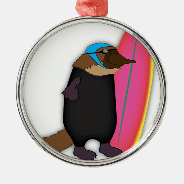 Platypus Wetsuit Metal Ornament (Front)