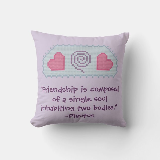 Plautus Friendship Quote Pillow (Front)