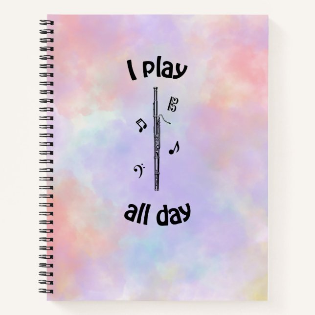 Play All Day - Bassoon Instrument Notebook (Large) (Front)
