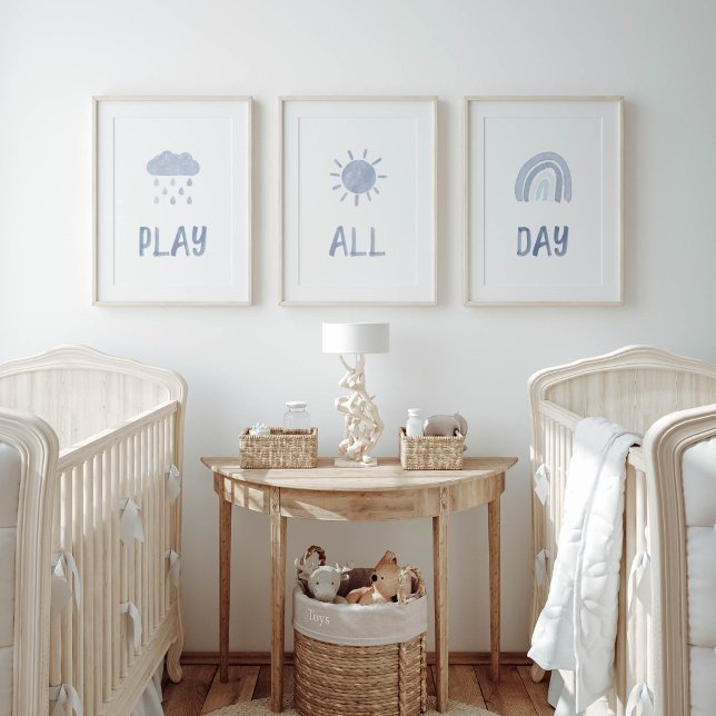 Play all day blue set of 3 art print (Creator Uploaded)