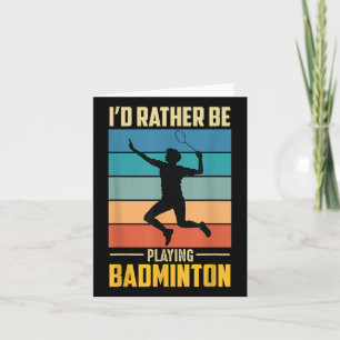 Play Badminton Shuttle Retro Badminton Player Game Card