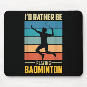 Play Badminton Shuttle Retro Badminton Player Game Mouse Pad