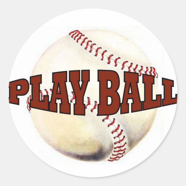 PLAY BALL #1 CLASSIC ROUND STICKER (Front)