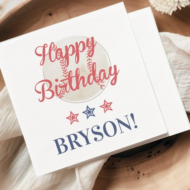 Play Ball! Baseball Birthday Napkin (Creator Uploaded)