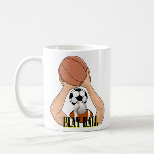 Play Ball Games sports athletics Cartoon Art  Coffee Mug
