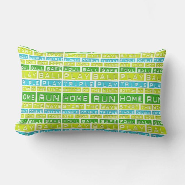 Play Ball Home Run Sports Lumbar Pillow (Front)