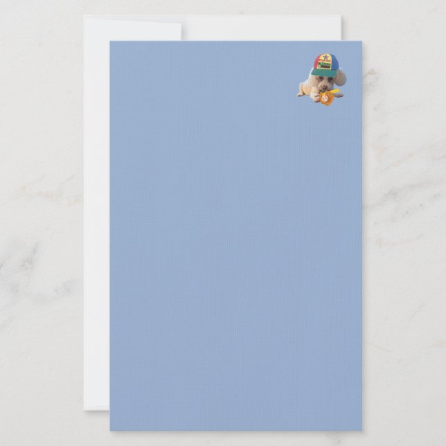 Play Ball Poodle Stationery (Front)