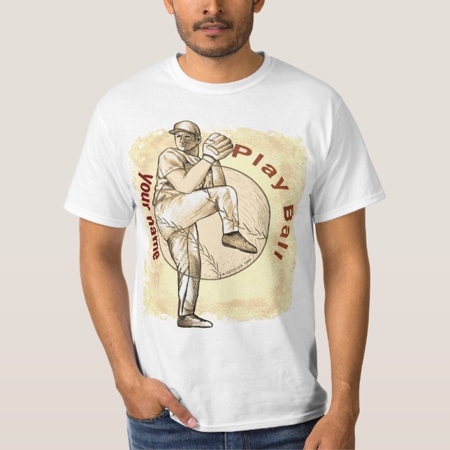 Play Baseball Pitcher  T-Shirt (Front)
