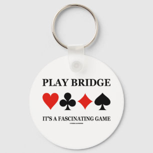 Play Bridge It's A Fascinating Game (Card Suits) Keychain