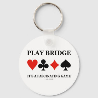 Play Bridge It's A Fascinating Game (Card Suits) Keychain