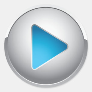PLAY BUTTON CLASSIC ROUND STICKER