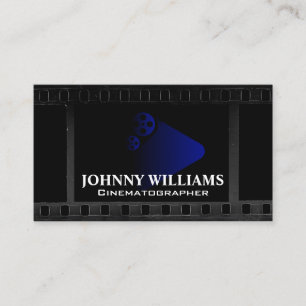 Play Button Film Reel Entertainment Business Card