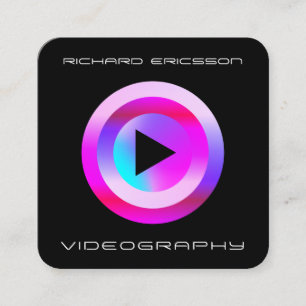 Play button modern futuristic  square business car card