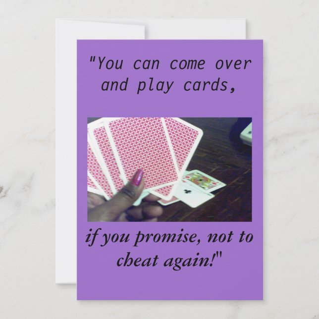 Play cards-Don't cheat, invitations (Front)