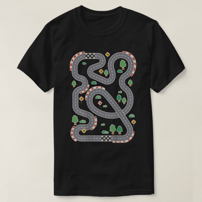 Play Cars on Daddys Back race track back massage f T-Shirt (Design Front)