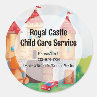 Play Castle Child Daycare Babysitter Childcare Classic Round Sticker