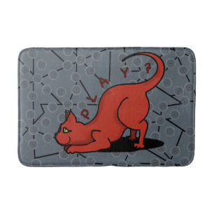 PLAY CAT grey Bath Mat