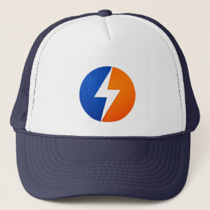Play Charged Bolt Logo Trucker Hat – Blue & Orange