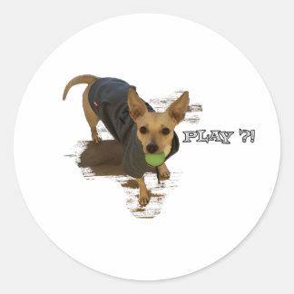 Play?! Classic Round Sticker