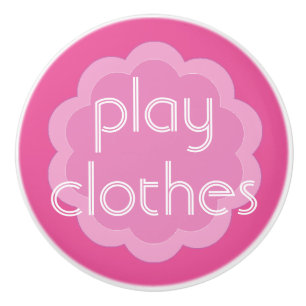 play clothes organization pink flower knob
