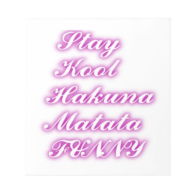 Play Cool Hakuna Matata .png Notepad (Front)