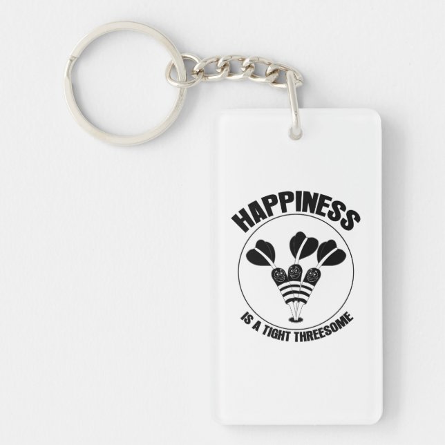 Play Dart Happiness Is A Tight Threesome Keychain (Front)