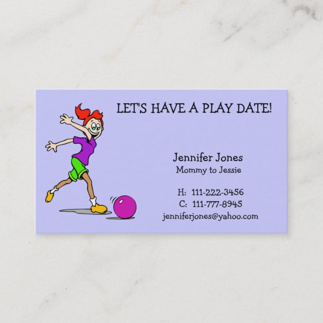 Play Date Calling Card (Front)
