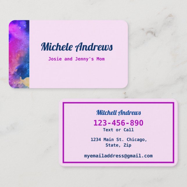 Play Date Mom Card Cards Colour Text (Front/Back)