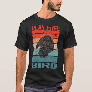 Play Free Bird Patriotic Bald Eagle 4th July Retro T-Shirt