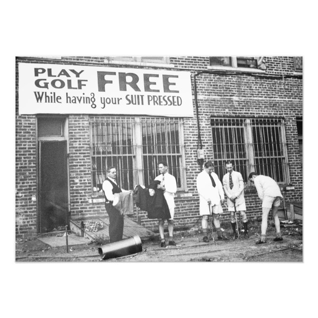 Play Golf Free Vintage Golf Humour Poster (Devant)