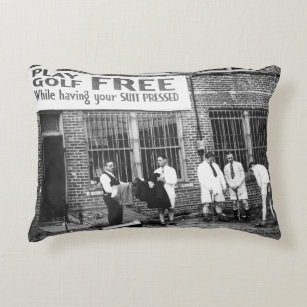 Play Golf Free (While Having Your Suit Pressed) Decorative Pillow
