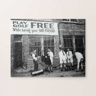 Play Golf Free (While Having Your Suit Pressed) Jigsaw Puzzle