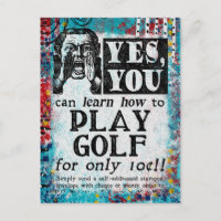 Play Golf - Funny Vintage Ad