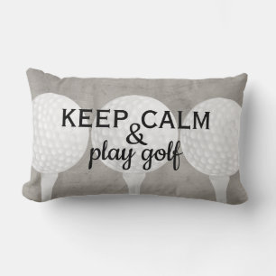 play golf quote for golfers grey and white lumbar pillow