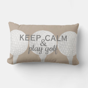play golf quote for golfers tan and white lumbar pillow