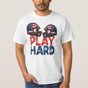 Play Hard American Football Helmet  T-Shirt