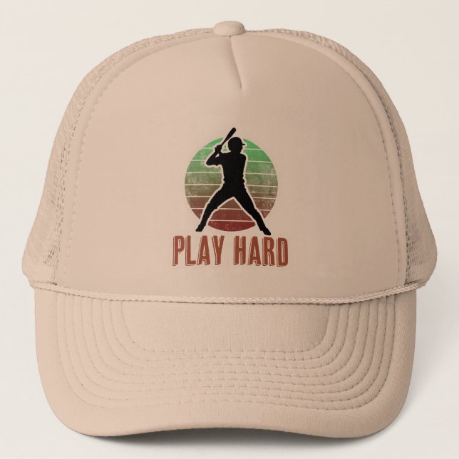 Play Hard Baseball  Trucker Hat (Front)