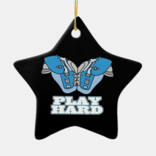 play hard football ceramic ornament