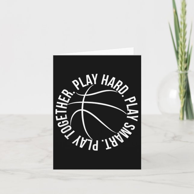 Play Hard Play Smart Play Together Hoops Logo  Card (Front)