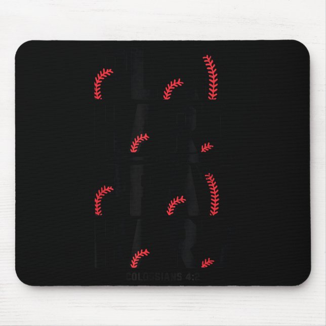 Play Hard Pray Hard Youth Boy Christian Baseball J Mouse Pad (Front)