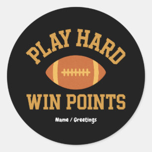 Play Hard, Win Points  Retro Game Day Sports  Classic Round Sticker