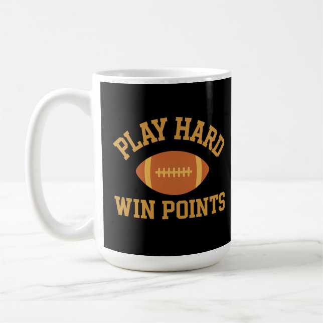 Play Hard, Win Points  Retro Game Day Sports  Coffee Mug (Left)