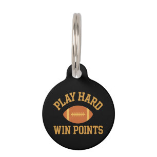 Play Hard, Win Points Retro Game Day Sports Pet Tag