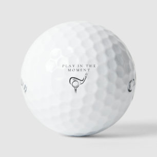 'Play In The Moment' Mindfulness Calm Focus Gift  Golf Balls