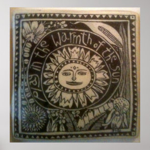 play in the warmth of the sun ceramic tile poster